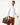 person holding Garth Coated Zipper Slim Leather Laptop Bag