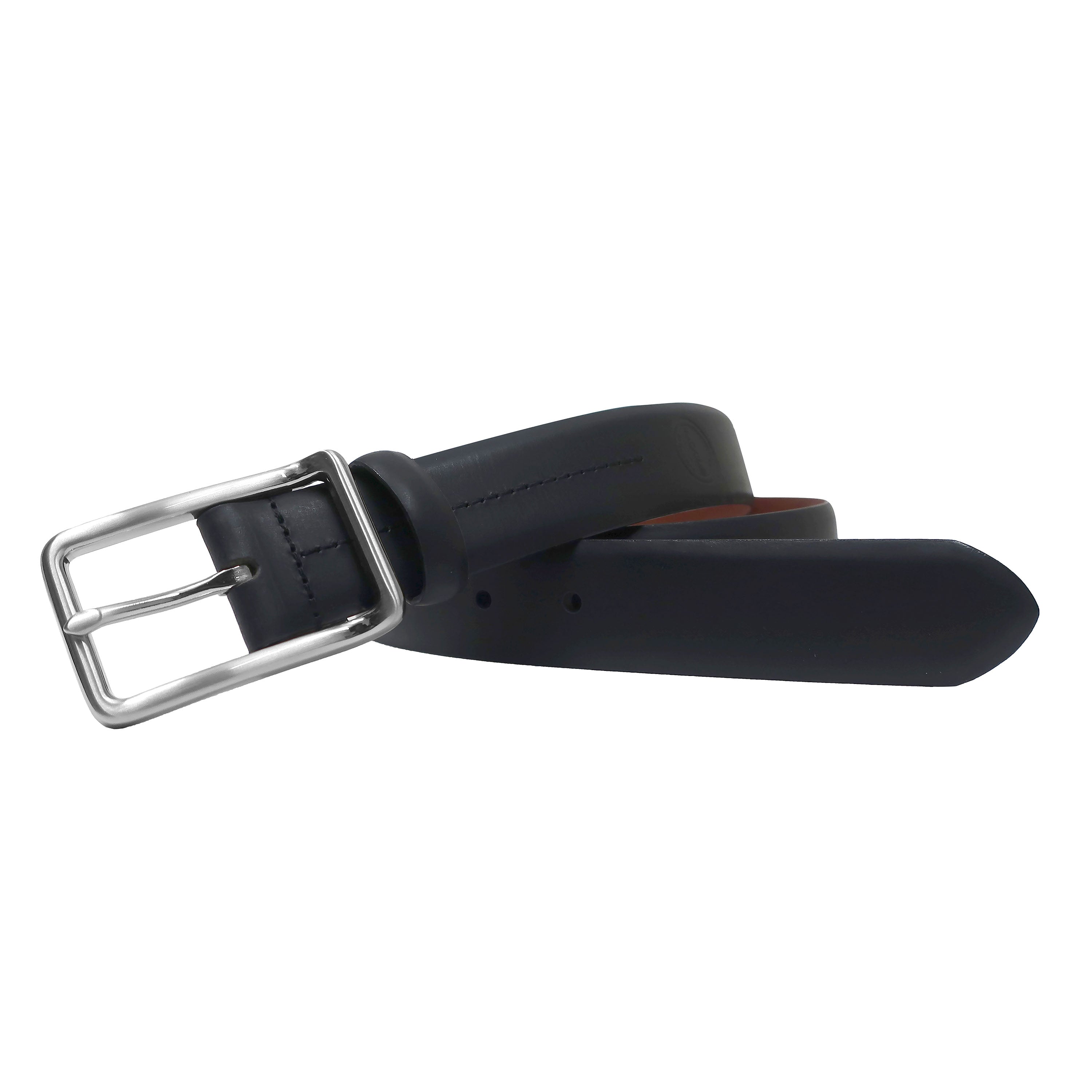 Marcus II Center Bar Leather Belt, Black