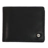 front view bifold leather wallet, black