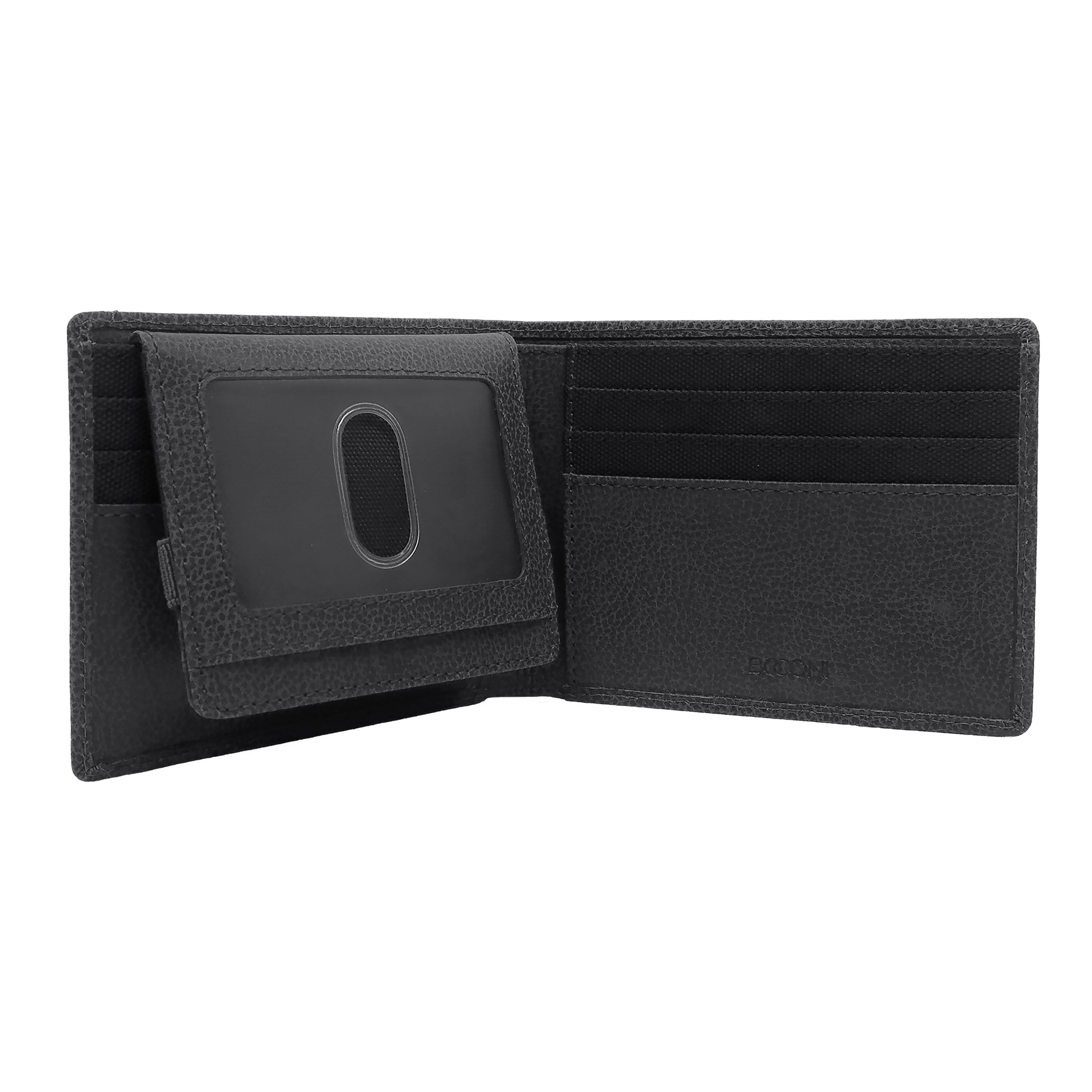 black interior view 3 in 1 leather wallet