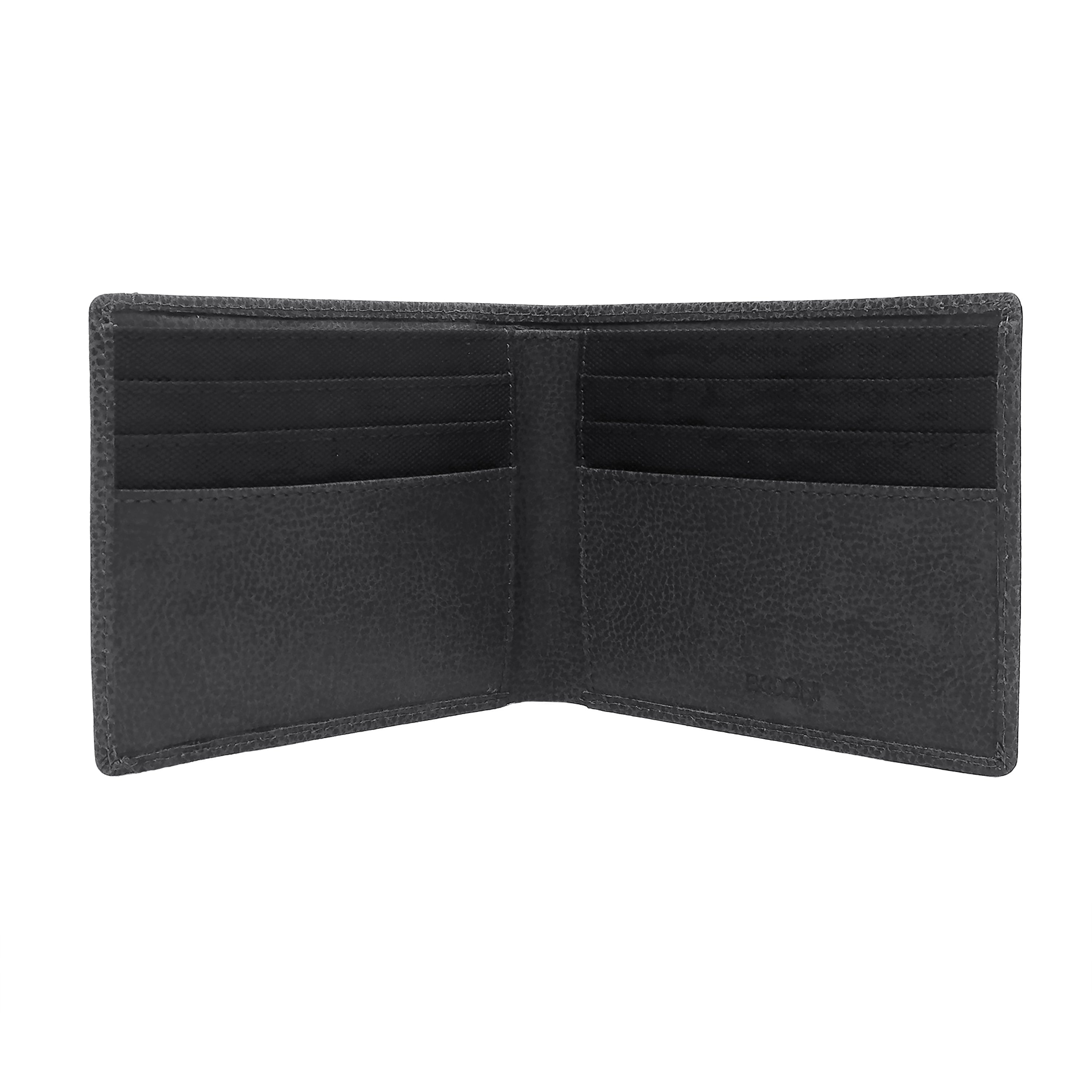 black interior view 3 in 1 leather wallet bifold