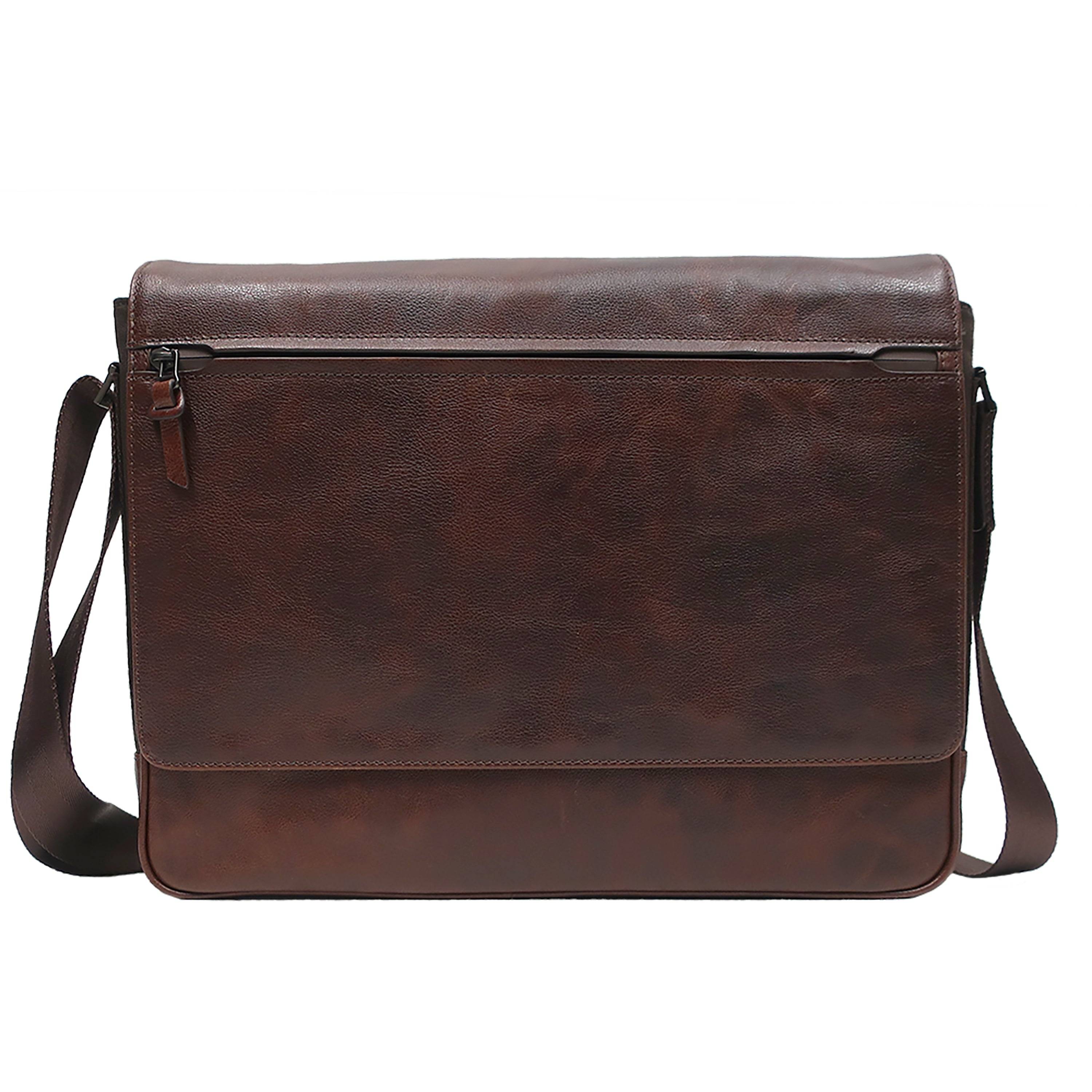 boconi garth traveler leather backpack Garth Coated Zipper Genuine Leather Laptop Messenger Bag Cognac