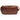 Darius Leather Travel Kit - Side View of the Double Zip in cognac brown full grain leather with dual compartments and side handle for compact, durable storage.