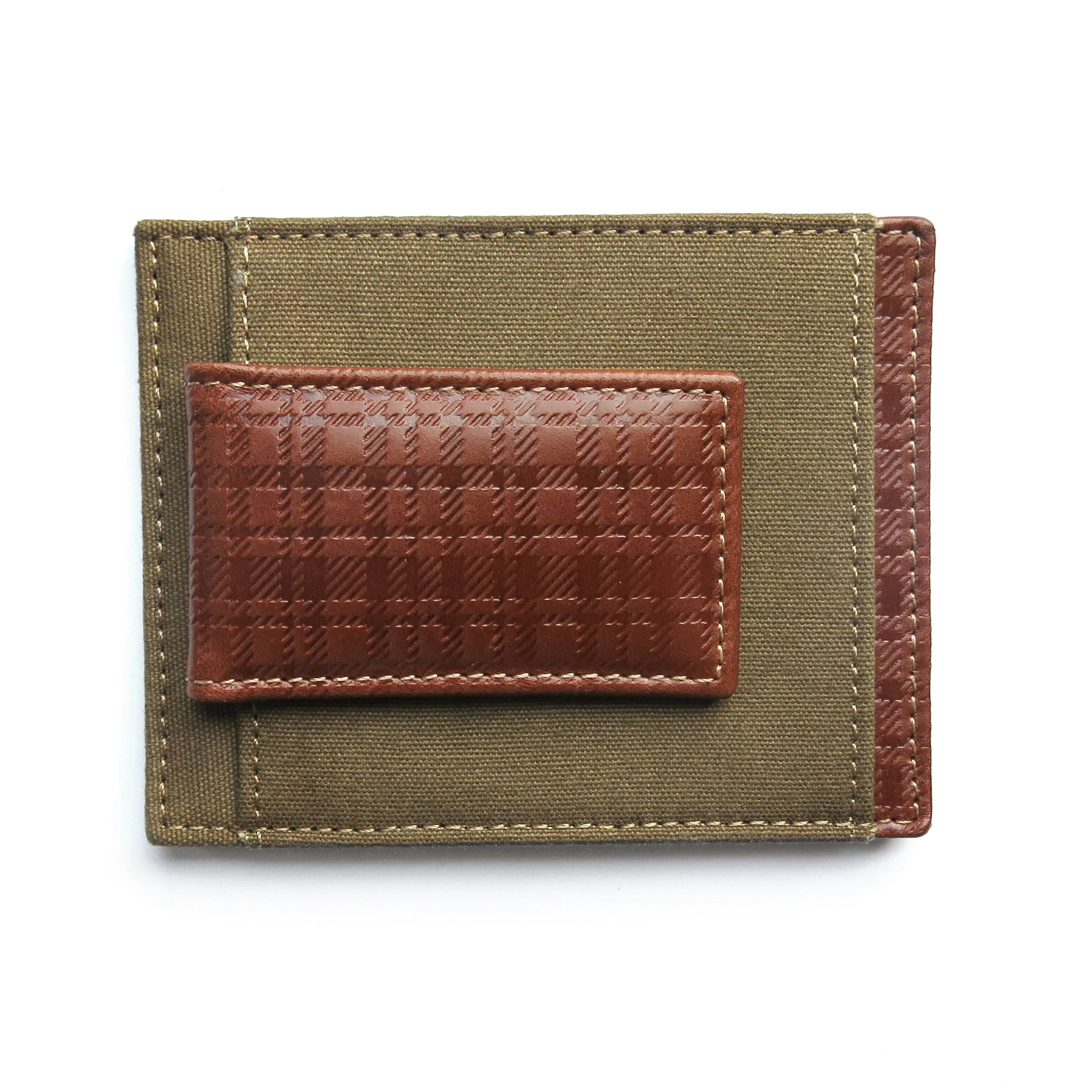 Money Clip view Blake Leather and Canvas Money Clip Card Case