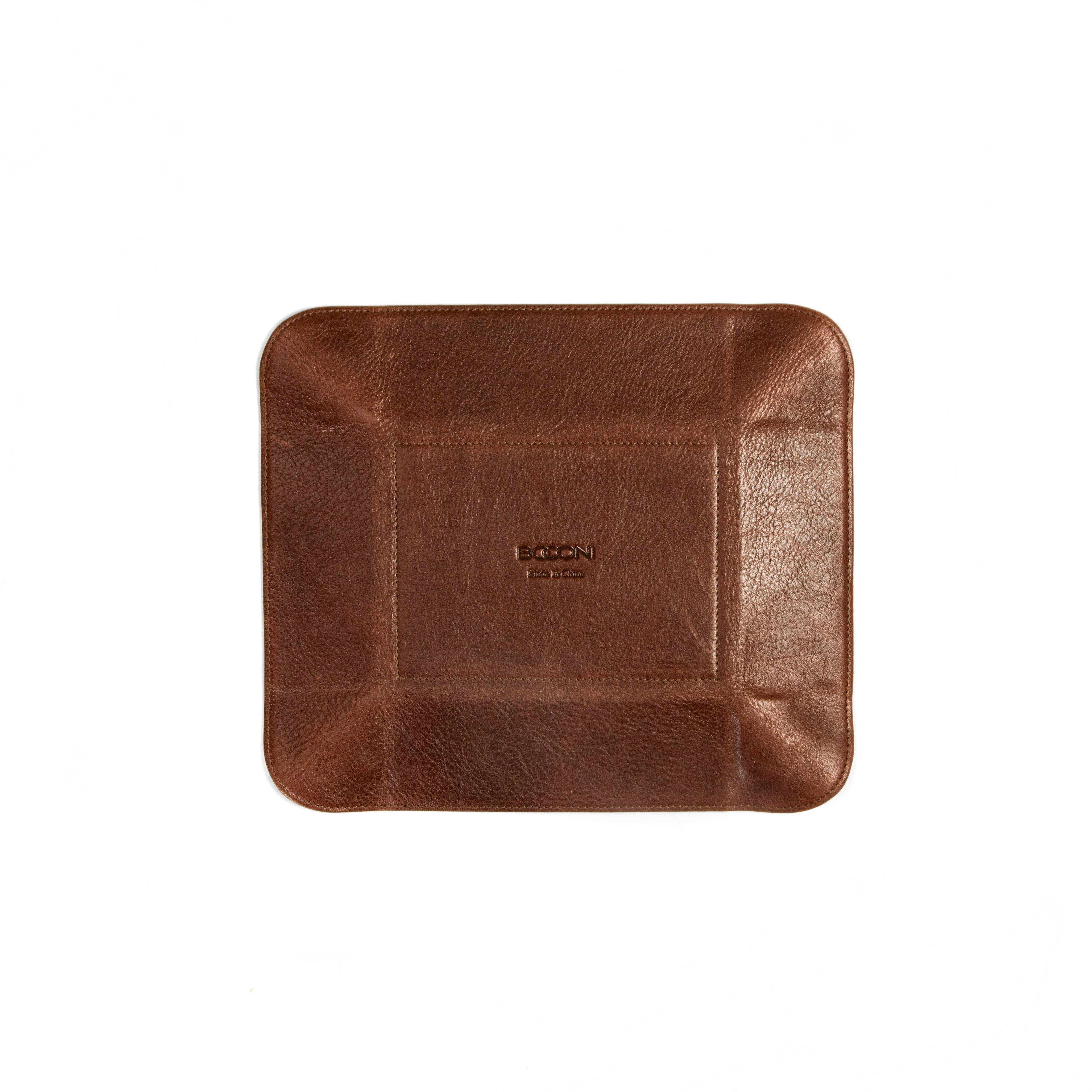 Becker Packable Leather Tray, Bottom View