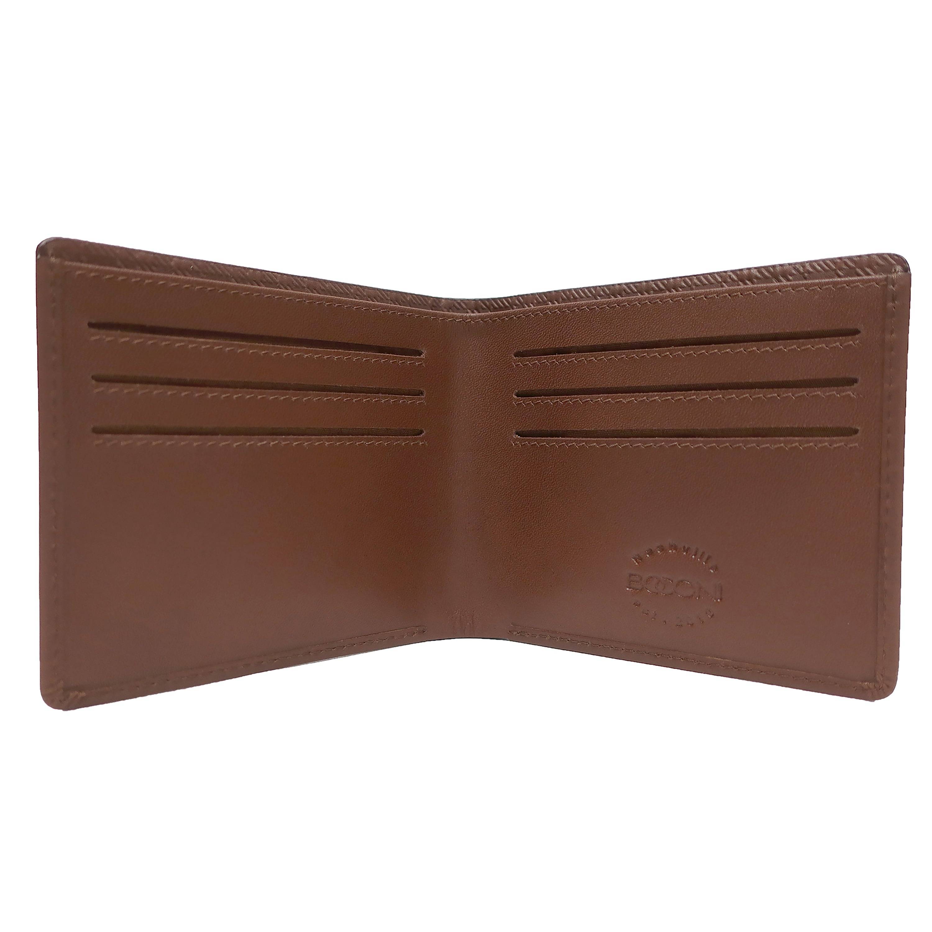 a brown leather wallet on a white background