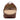 a brown leather backpack on a white background