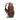 a brown leather backpack on a white background