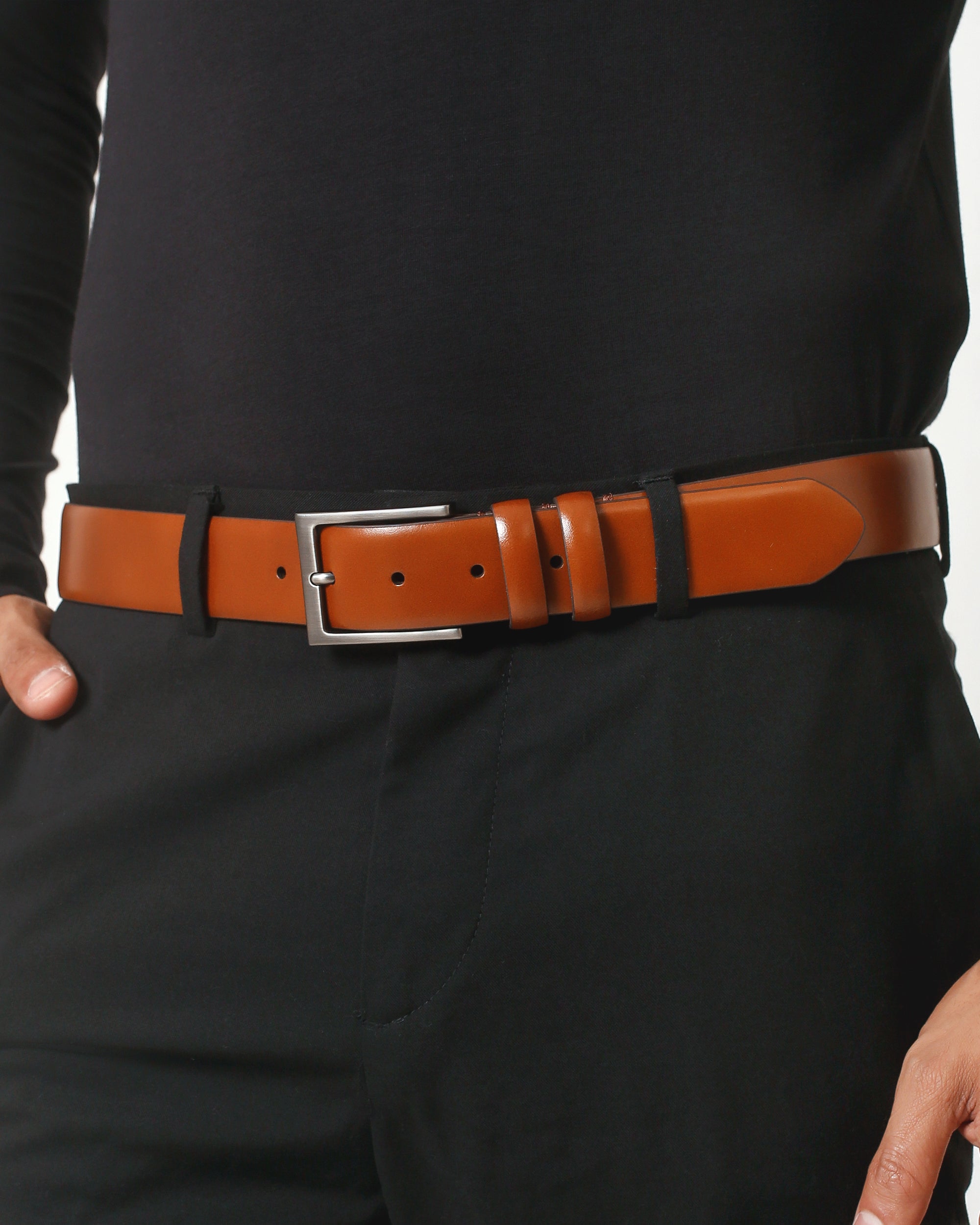 Douglas Men's Leather Dress Belt with Double Keepers 44 / Cognac Douglas Men's Leather Dress Belt with Double Keepers 44 / Cognac
