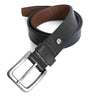 buckle and strap on black genuine leather belt with Boconi ornament