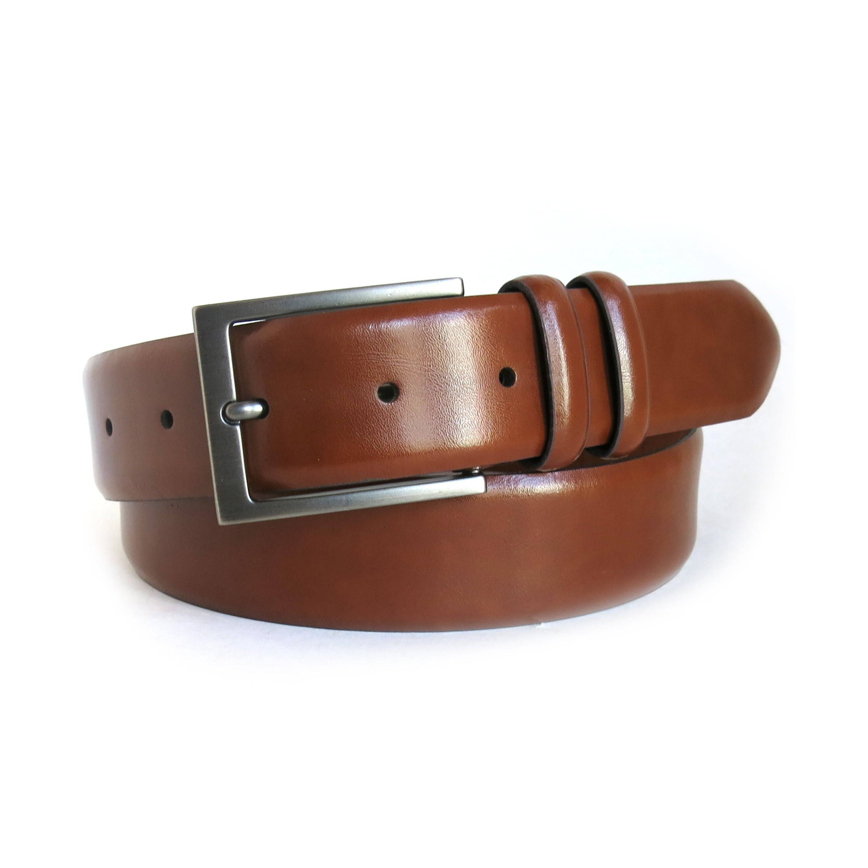 Douglas Men's Leather Dress Belt with Double Keepers 44 / Cognac Douglas Men's Leather Dress Belt with Double Keepers 44 / Cognac