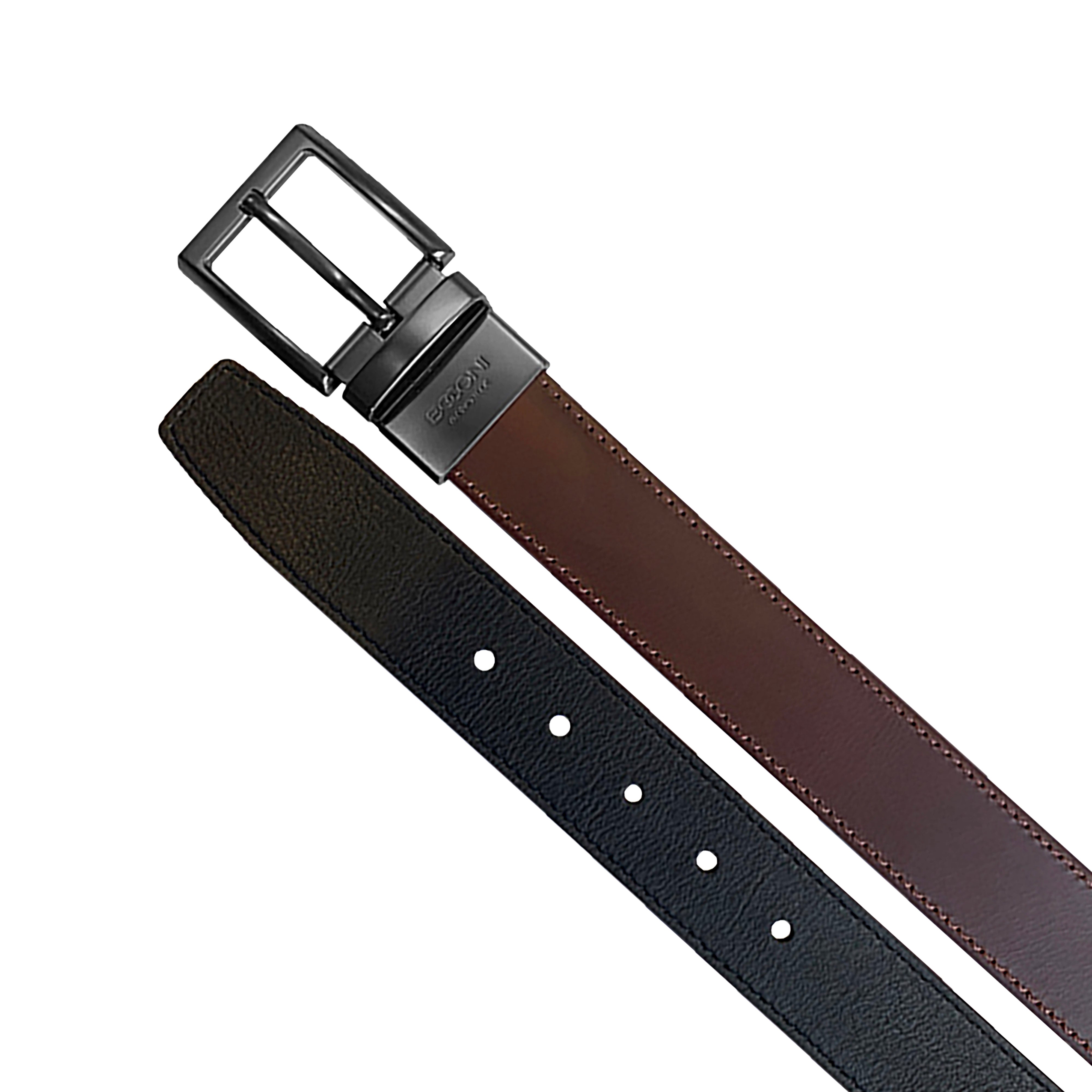 a black and brown belt with a metal buckle