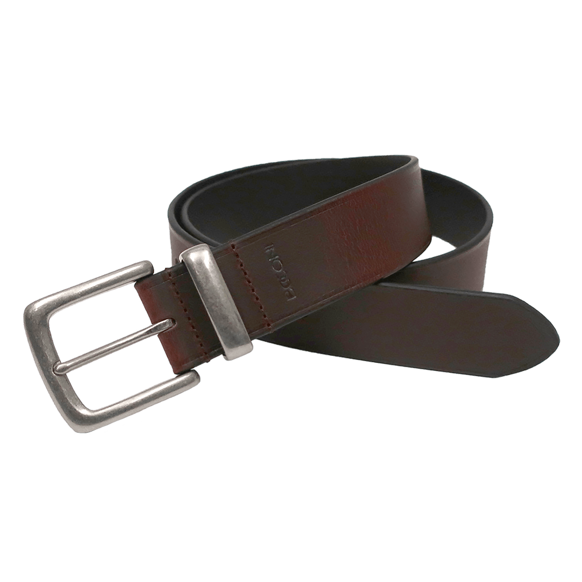 BOCONI Frey II Men's 35mm Full Grain Oil-Rich Dark Brown Leather Casual Belt