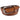 A close-up view of a closed Boconi cognac full grain leather belt with a silver-tone metal buckle