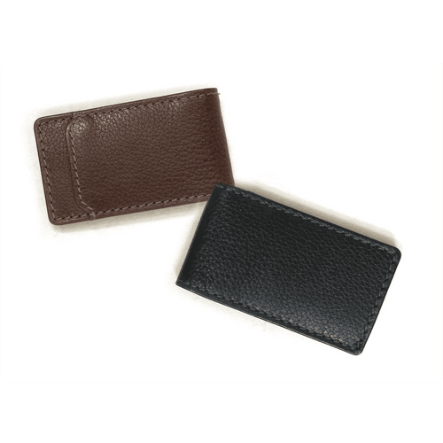 Garth Pebbled Leather Magnetic Money Clip – Slim Front Pocket Wallet for Men