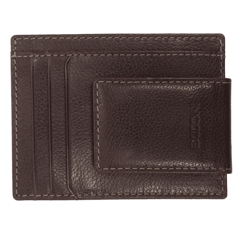 Boconi's Garth Pebbled Leather Money Clip Wallet with RFID front pocket for men