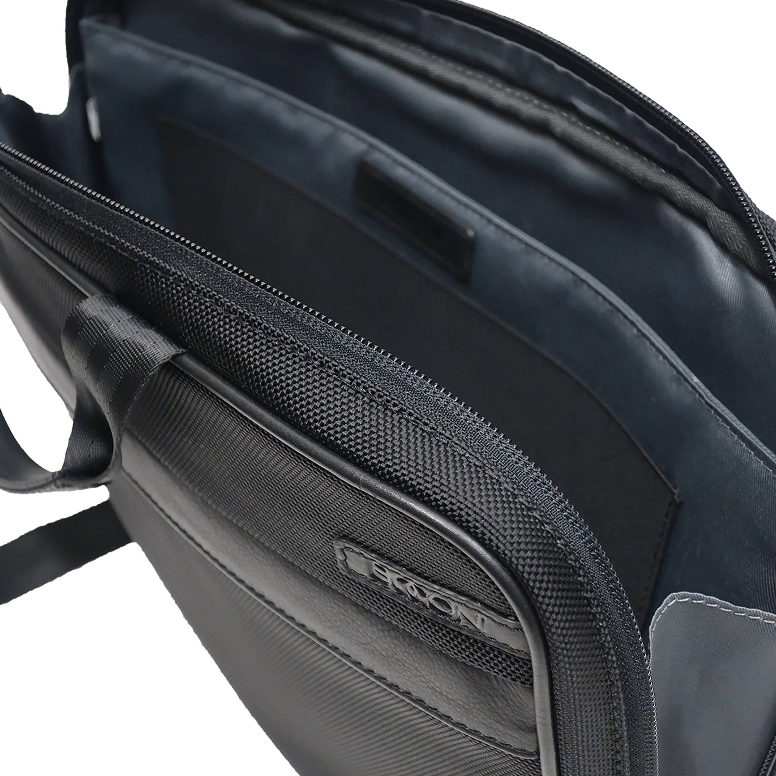padded laptop sleeve ballistic nylon leather trim laptop bag