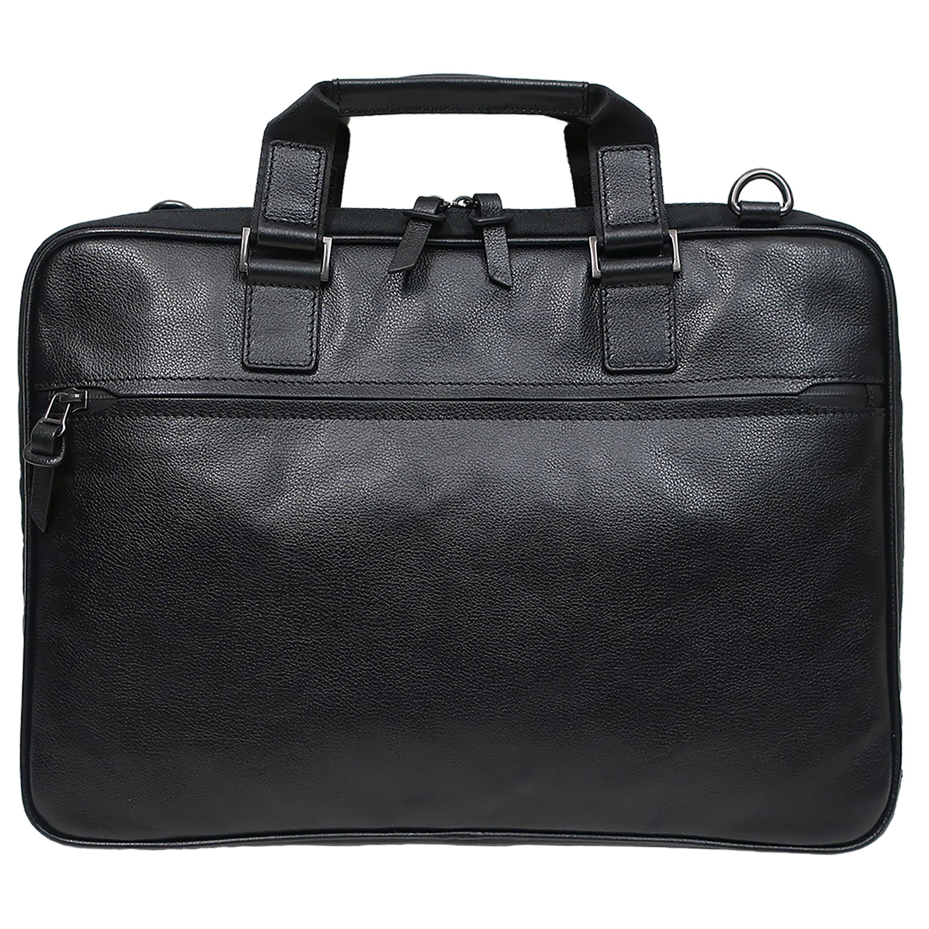 backpack briefcase laptop Boconi Garth Coated Zipper Slim Leather Laptop Briefcase, Cognac
