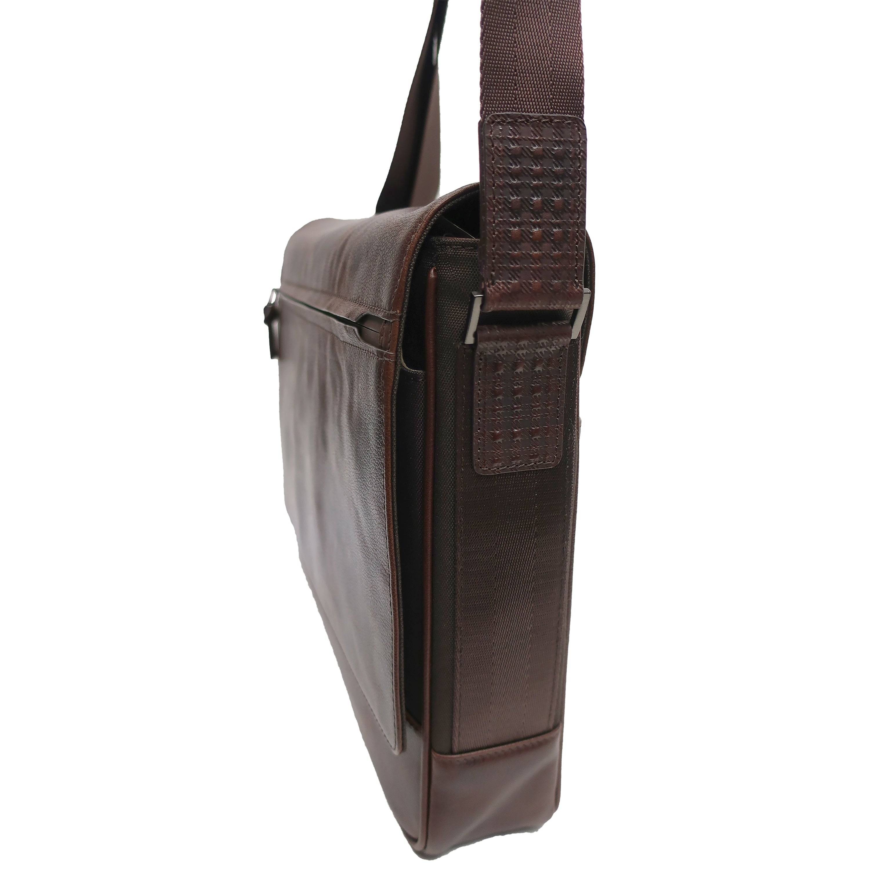 boconi garth traveler leather backpack Garth Coated Zipper Genuine Leather Laptop Messenger Bag Cognac