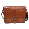 Front View Cognac Darius Flip-Over Laptop Messenger Bag