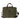 front view of a green canvas briefcase with brown leather handles