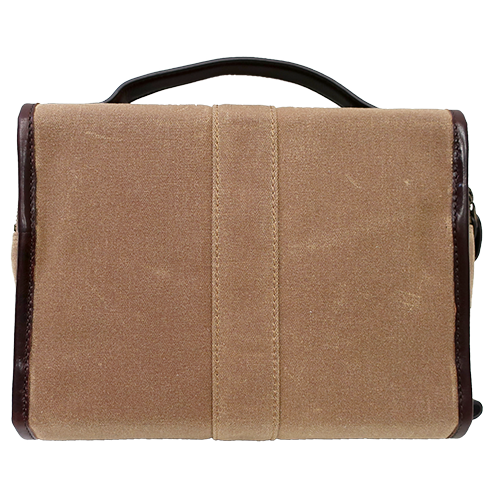 Back View of Sloan Waxed Canvas Hanging Travel Kit