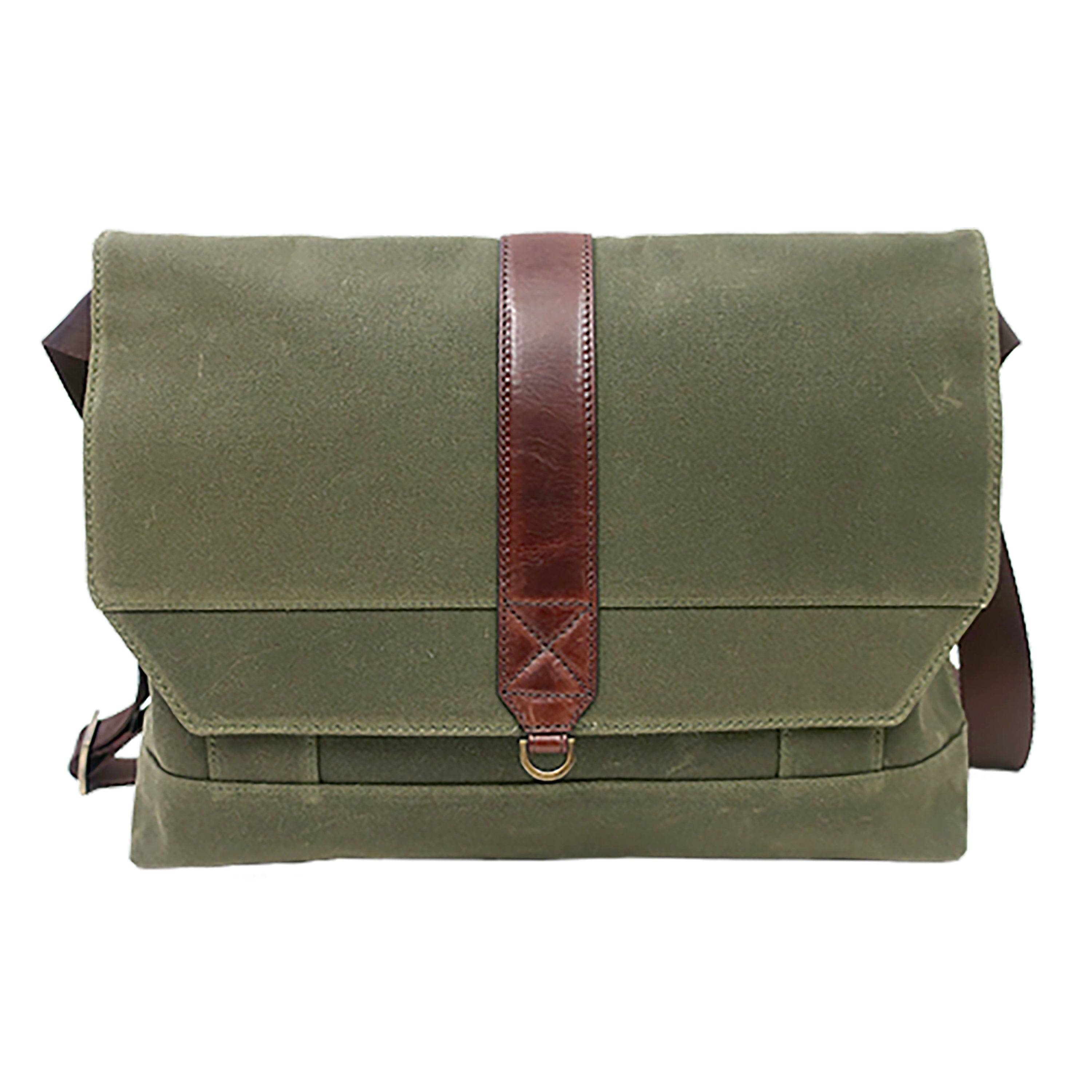 Sloan Waxed Canvas and Pull-up Leather Messenger Bag 