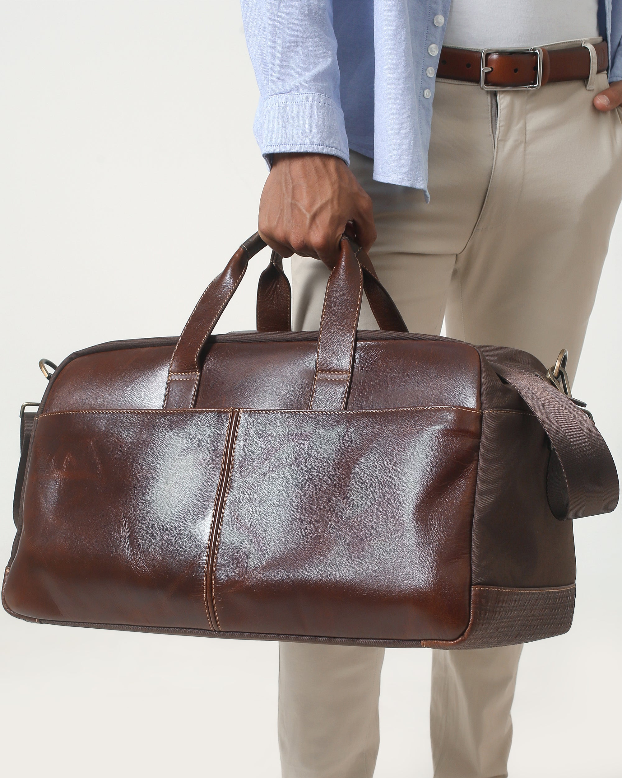 boconi garth traveler leather backpack Boconi Garth Commuter Leather Duffle Bag in Cognac