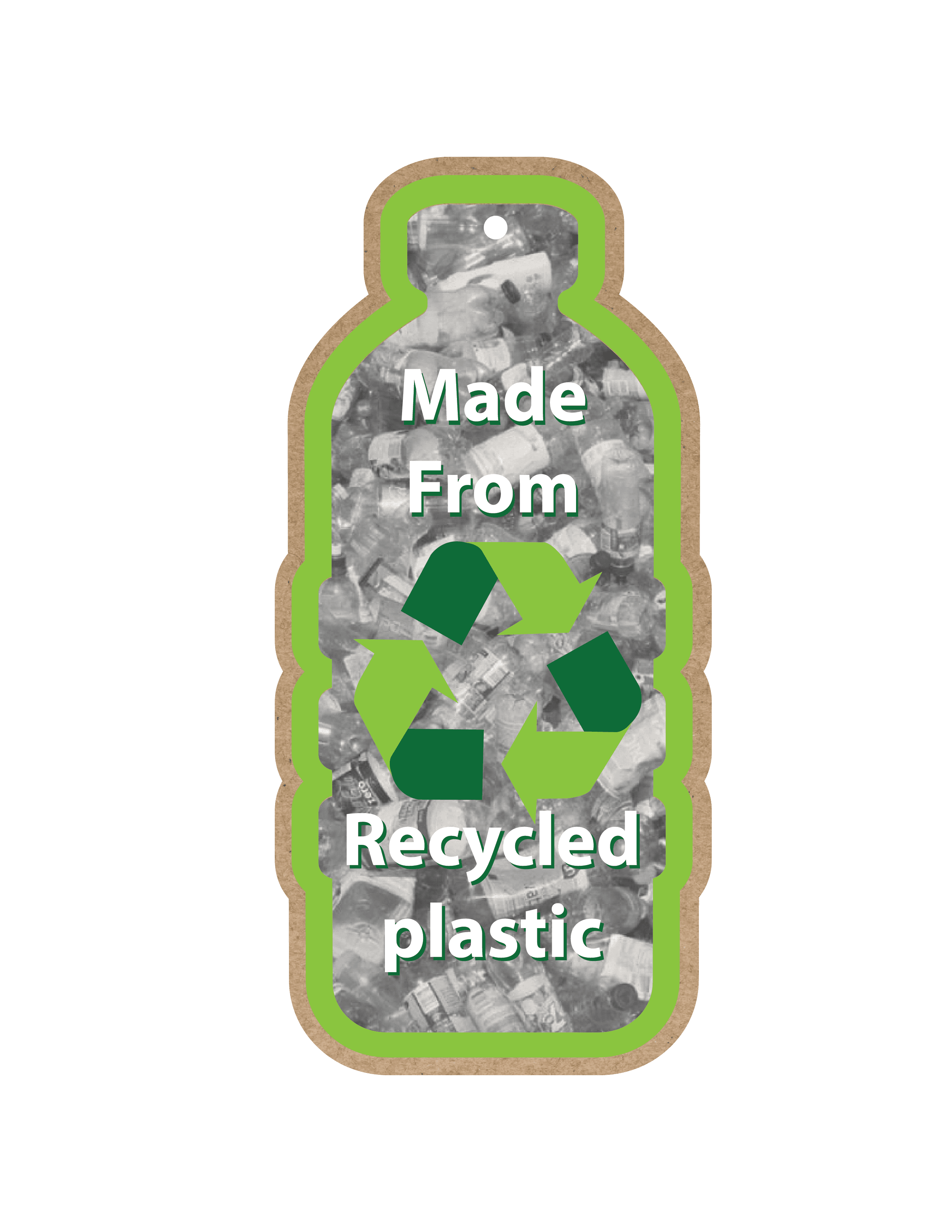 Hangtag: Made from recycled plastic 