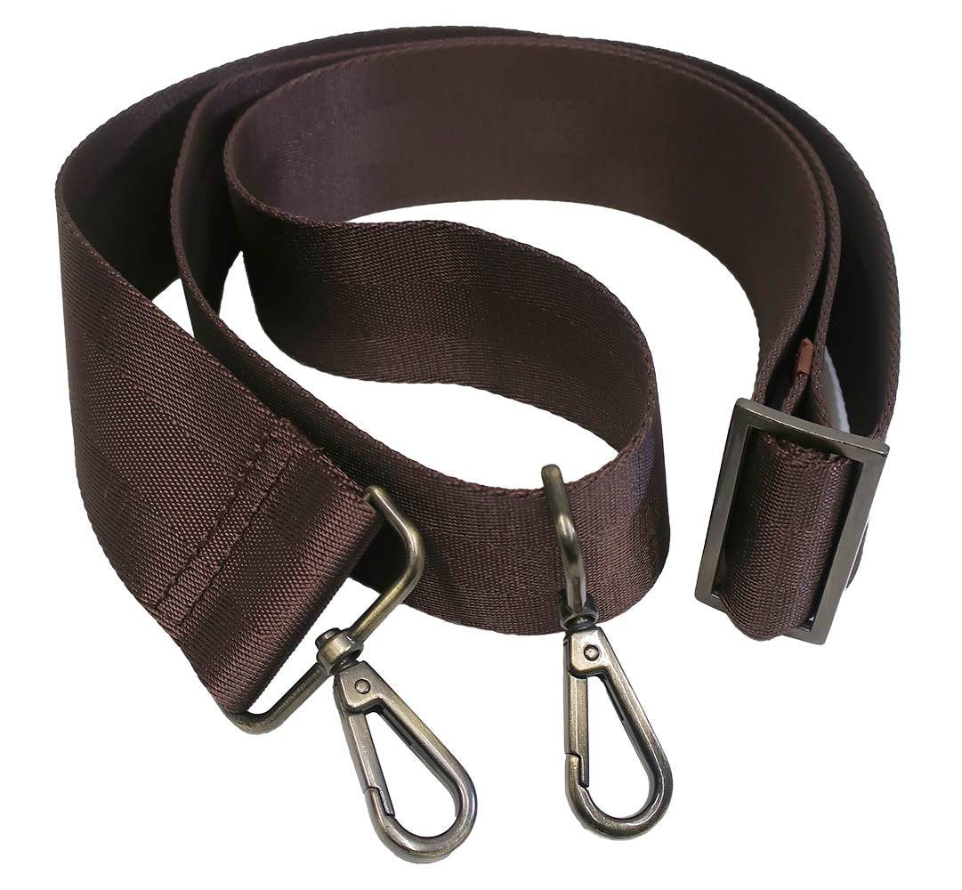 Brown adjustable bag strap 