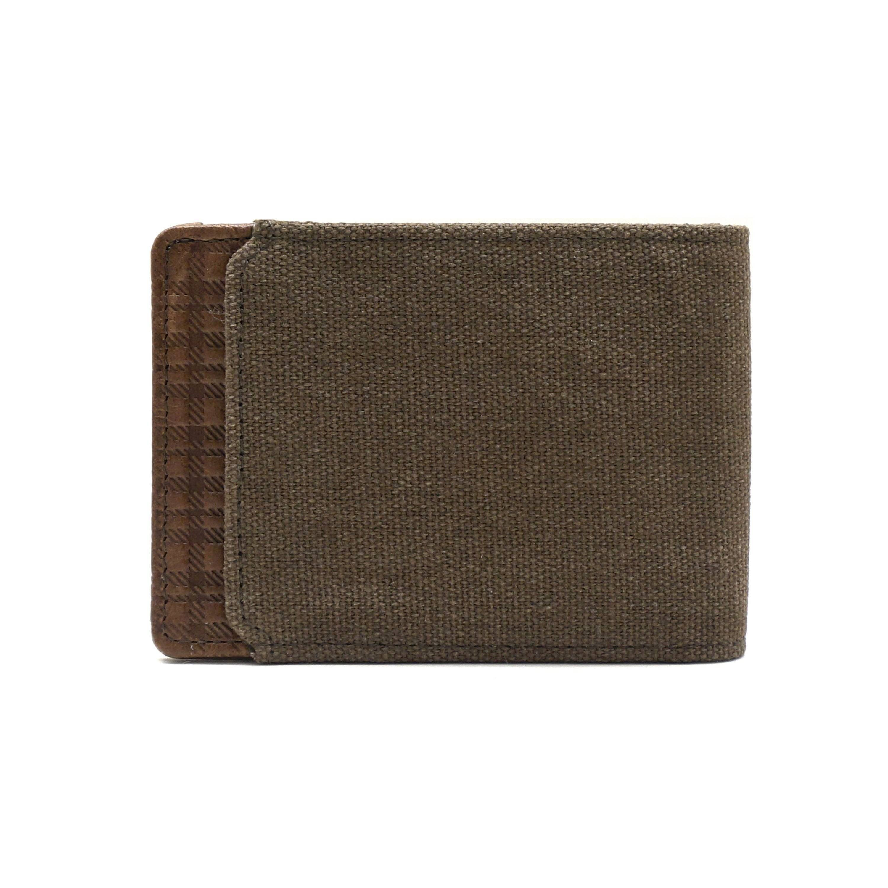canvas leather wallet