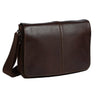 Front view with strap of Boconi Slim Leather Messenger bag