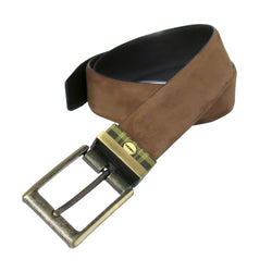 Leon Leather Reversible Belt in Camel/Mocha