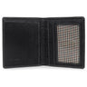 a black wallet with a checkered pattern