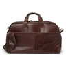 a brown leather briefcase on a white background